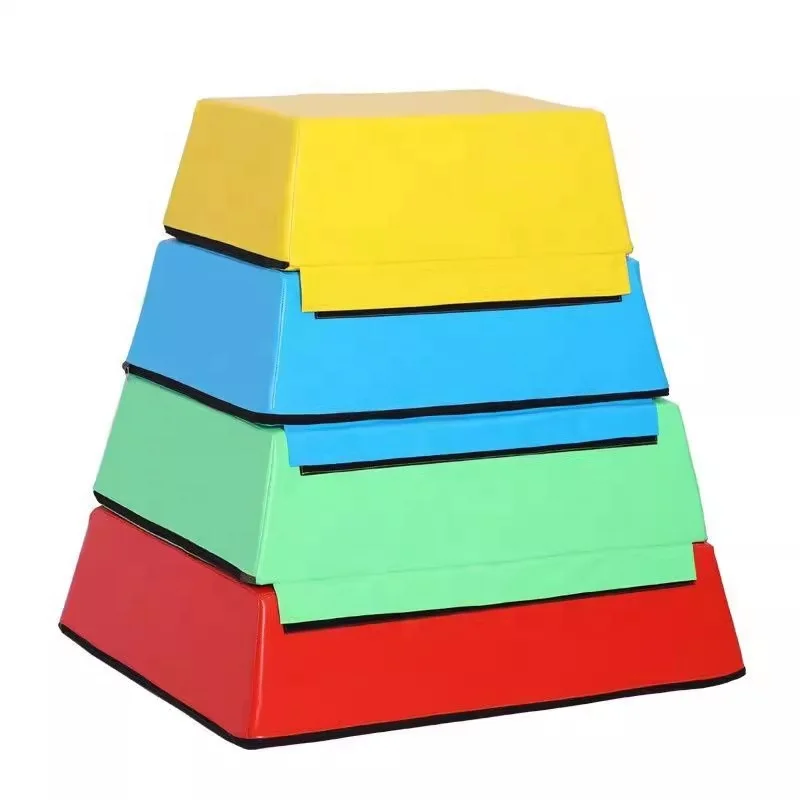 factory aulting Box Gymnastics Pommel Horse Jumping Exercise Equipment Trapezoid 4 Section Foam Vaulting Box