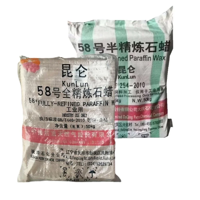 Low Price Paraffin Wax KunLun Brand Semi Fully refined Paraffin Wax for candles wholesale