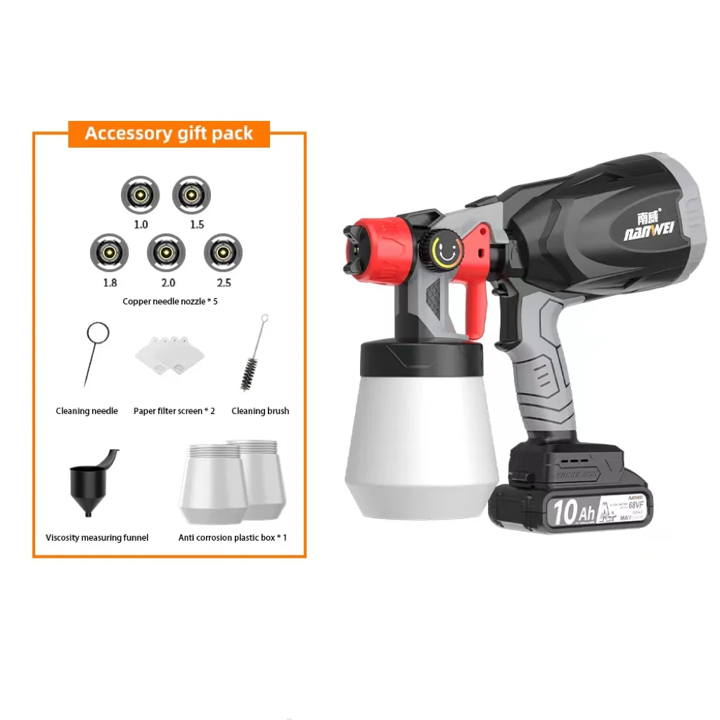 Nanwei portable electric paint sprayer cordless professional handheld airless spray gun wall fences painting power tools
