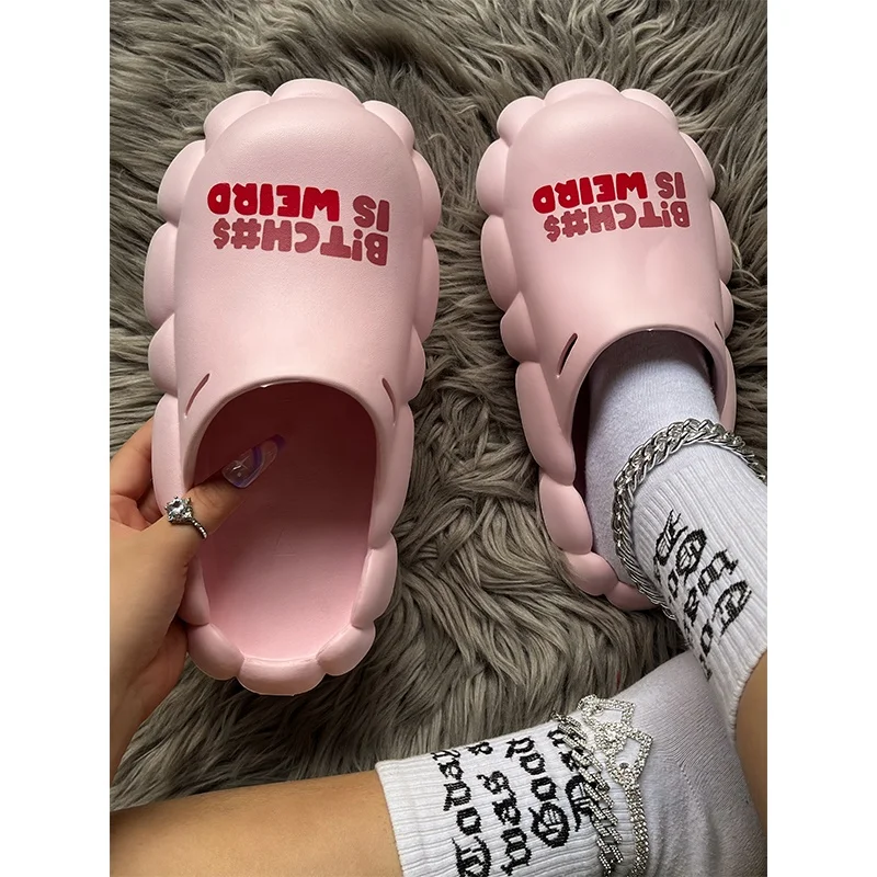 Summer 2023 Bitches Is Weird Shoes Sandals Ladies Wholesale Custom House Home EVA Slides Slippers For Women