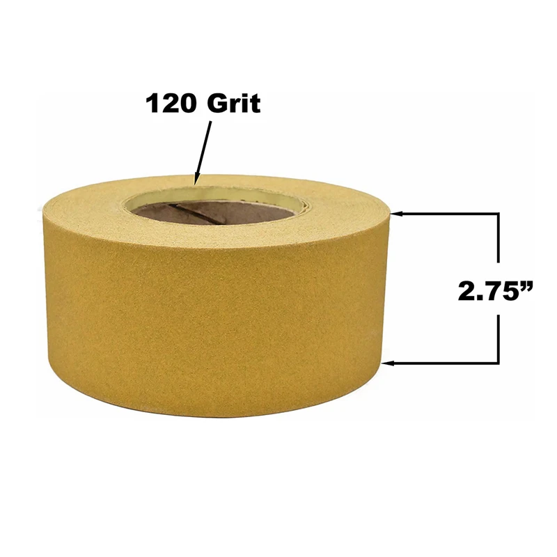 PexCraft Polishing Car Yellow Gold Aluminum Oxide Adhesive Sticky Back 80 Grit Psa Sandpaper Disc Sanding Paper Roll
