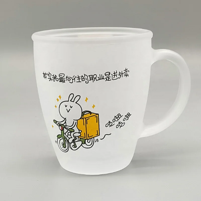 Wholesale promotion decal printing logo glass beer mugs glass cup with handle sublimation thicken glass tumbler mug
