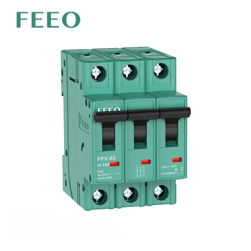 DC MCB 1p 2p 3p 4p 10ka 600v 1000v Dc 63a dc circuit breaker
