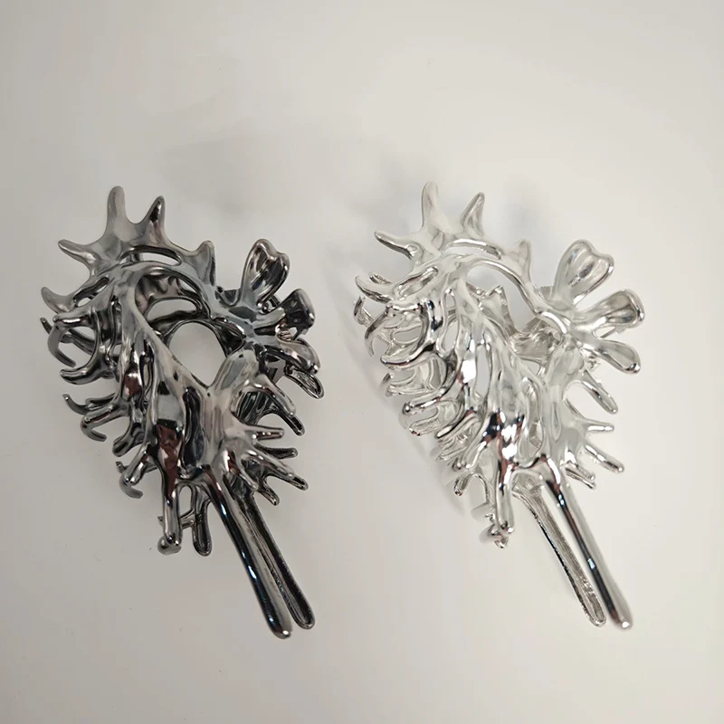 11.5CM  Metallic Conch Hair Claw Clips Cool Alloy Jaw Hair Clamps Hairpins Barrettes for Women Ponytail Holder Wholesale