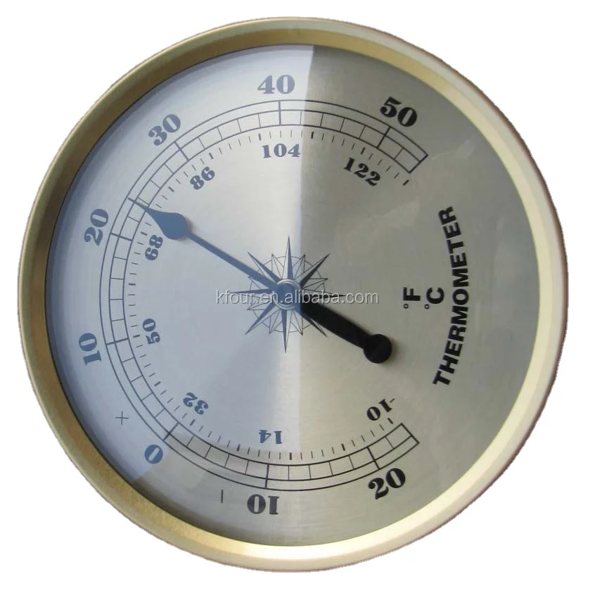 Metal weather station accessories with barometer thermometer hygrometer and clock mechanism movement
