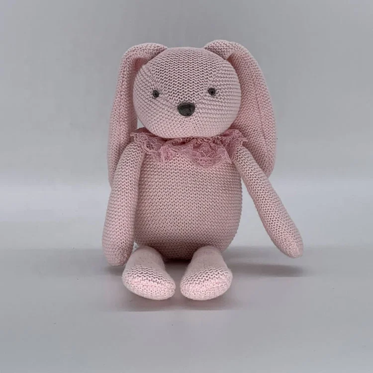 High Quality Super Soft Crochet Bunny Stuffed Animal Toy Handmade Knit Doll