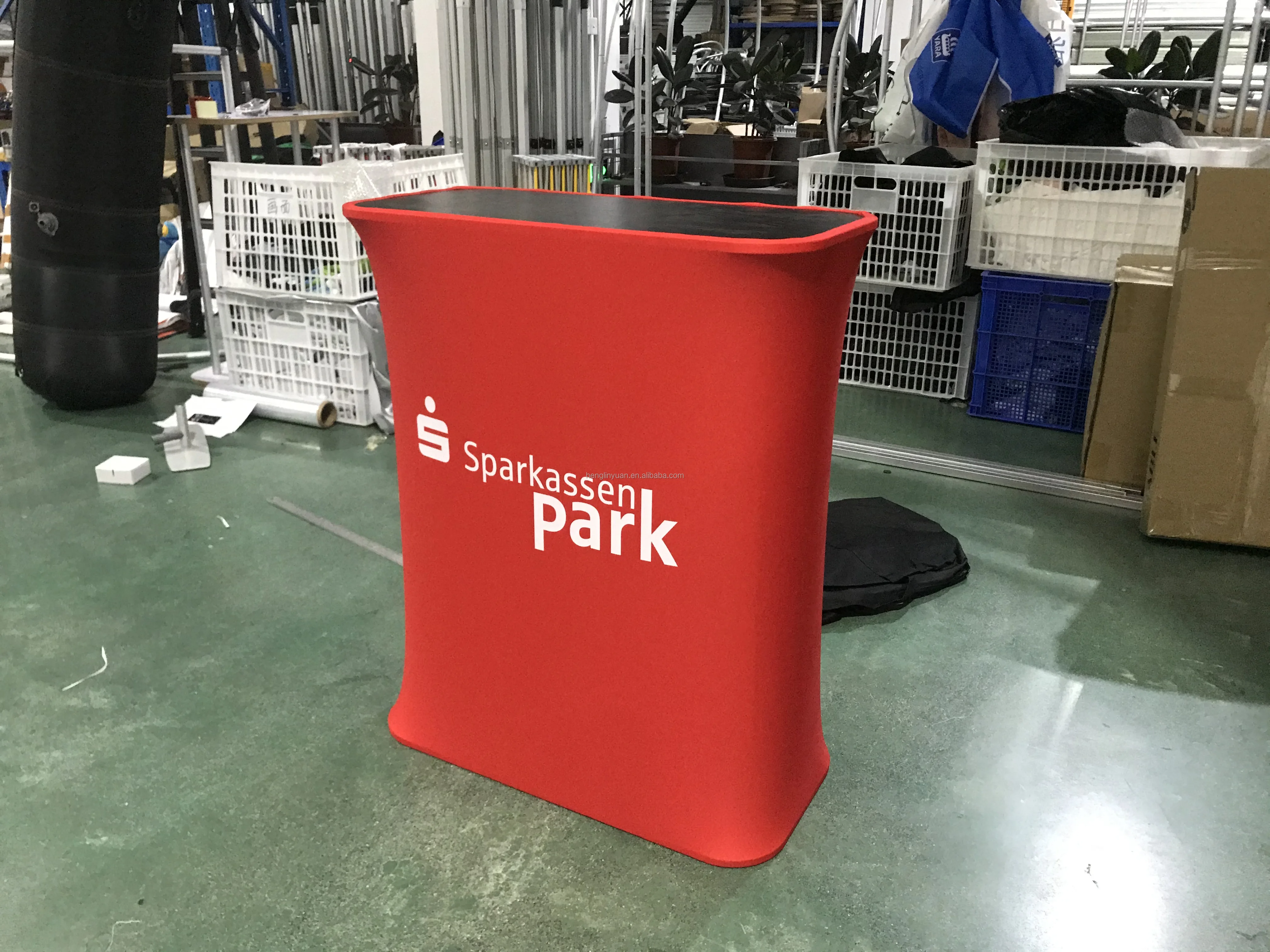 Portable Promotion counter oval Pop Up table custom Podium Stand Trade shows counter displays