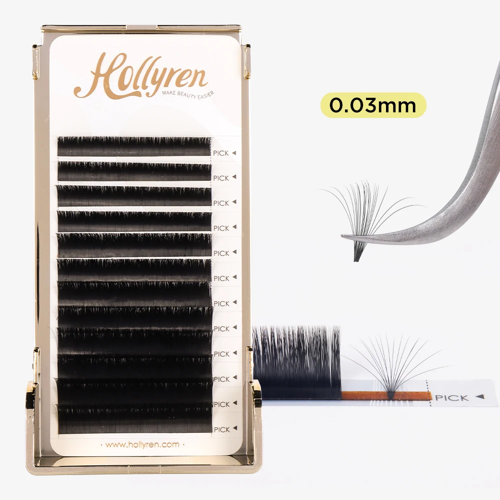 Wholesale Cashmere Easy Fan Eyelash Extentions Hollyren Matte Self Fanning  Mega Volume Lash Extensions