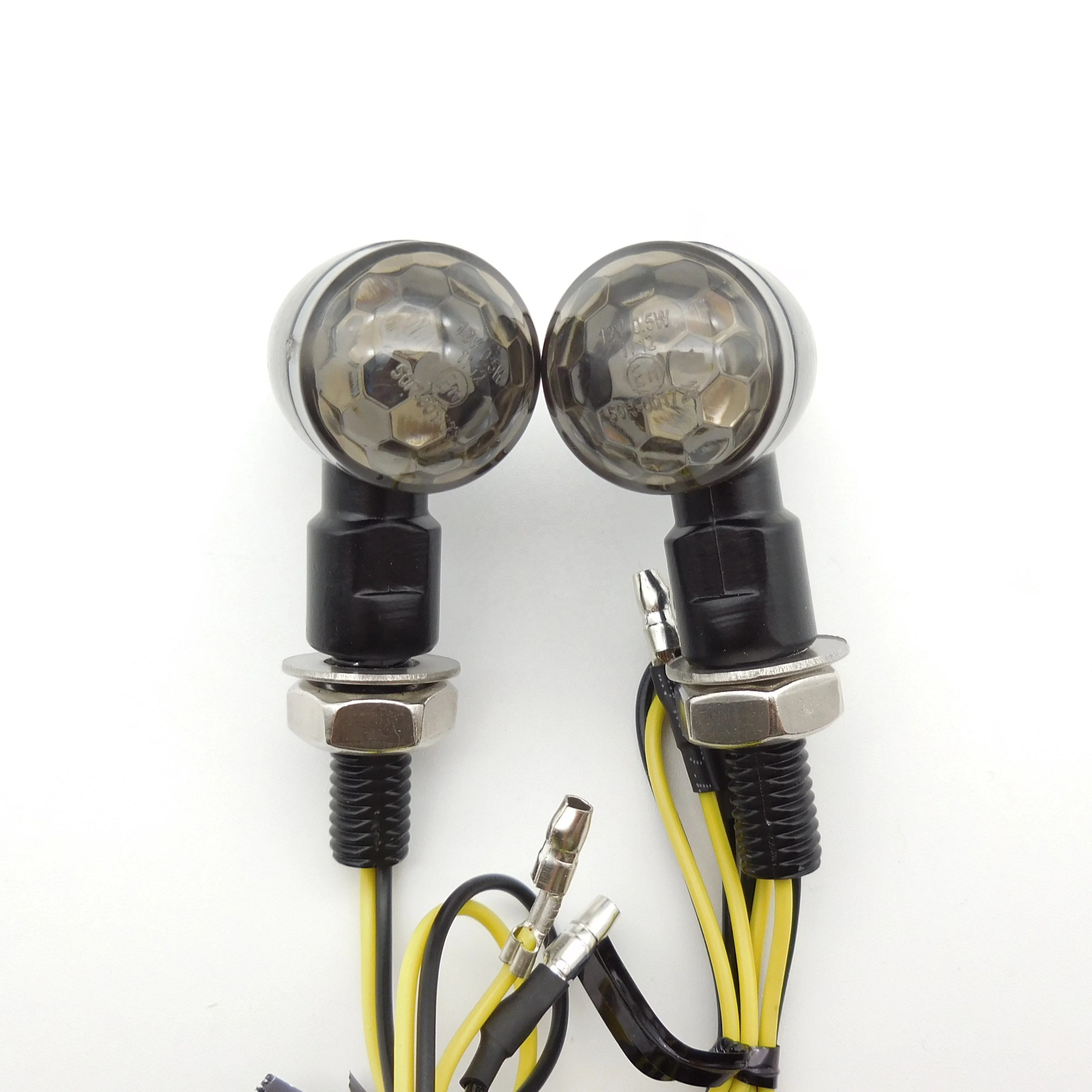 Bullet Motorcycle Turn Signal LED Light Indicator Blinker Amber Smoke Lens Turn Lamp For Scooter Motorbike
