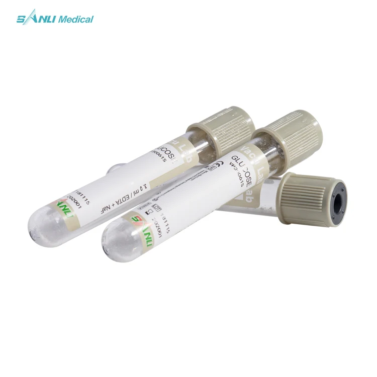 CE quality edta na2 plasma glucose vacuum blood collection test tube oxalate 2ml 13*75 mm grey cap