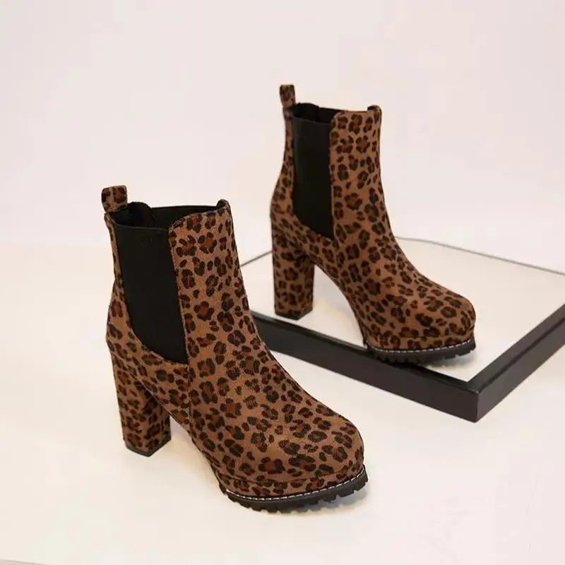 Fall Women Boots non-slip Boot Shoes Winter Heel Boots Wholesale 8cm High Heel Ladies Fashion Style