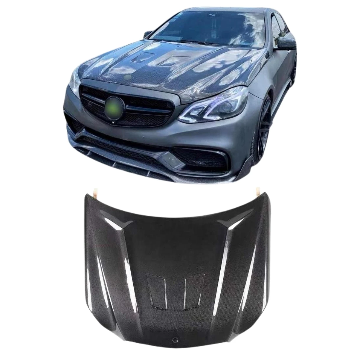 Carbon Fiber Engine Bonnet for Mercedes Benz E Class W212 AMG Style Hood