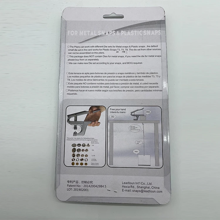 New Type Metal Plastic Buckle Hand Pressure Snap Button Plier Set Button And Pliers Snap Button Plier