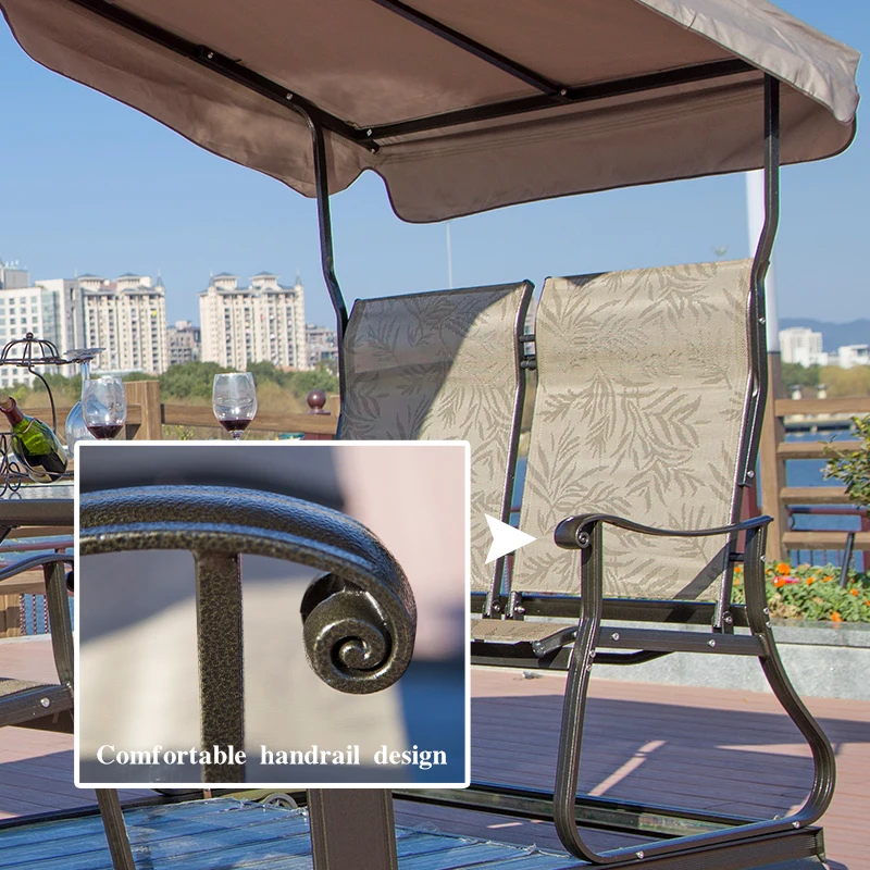 Garden Outdoor furniture special dynamic rocking chair 4 seat Hanging chair canopy patio swings