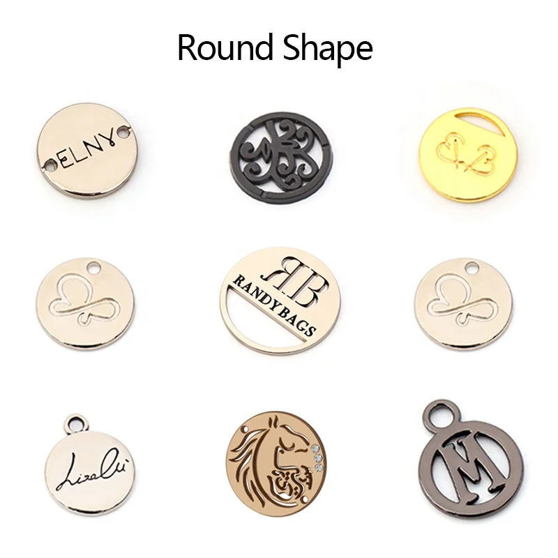 Customized luxury Metal handbags Logos Labels Printed and Embossed Name Tags Custom  Sewing Plate Tags for bags Accessories