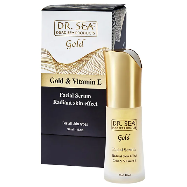 Dr.Sea Cosmetic Skin Care Face Daily 30 ml Private Label Facial Serum Gold Vitamin E Aging Skin Radiant Effect Certified MSDS
