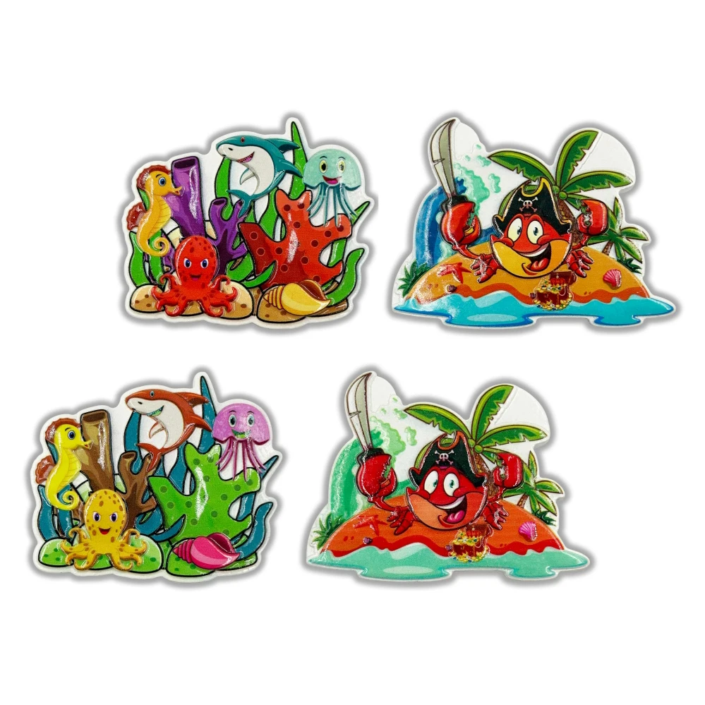 Creative Cartoon Sea Animal Fridge Magnets Custom Resin Souvenir 3D Sea World Seahorse, Octopus, Shark, Jellyfish Fridge Magnets