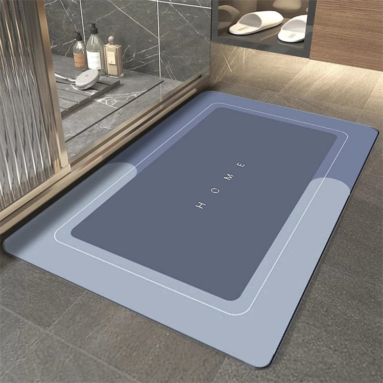 Bathroom Water Absorbent Rubber Door Mats Diatom Mud Floor Mat Kitchen Anti Slip Diatomite Bath Mat