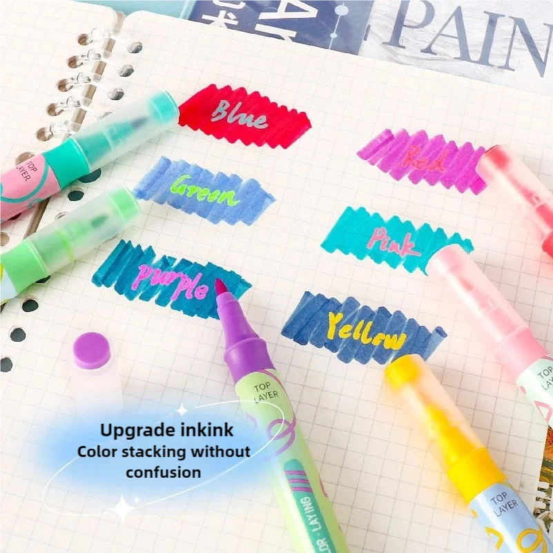 Popular DIY double head color highlighters student color markers large capacity high quality office stationery