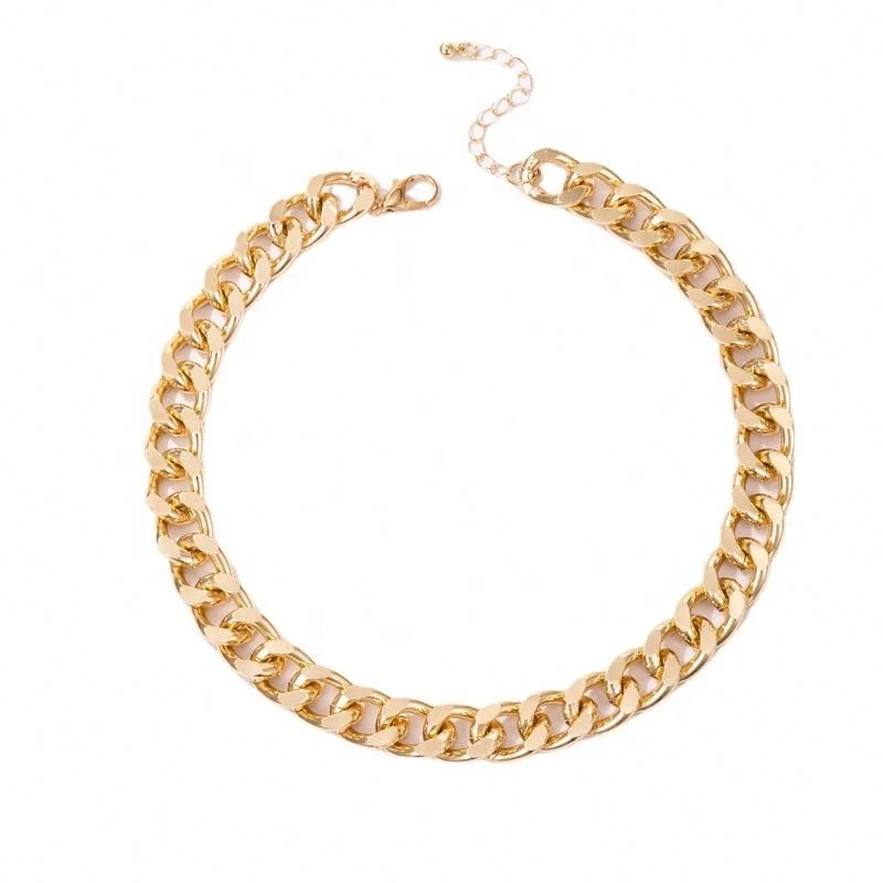 Hips Hops Adjustable Geometric Link Chain U Shape Necklace Irregular Miami Cuban Link Chain Necklace for Punk Women Men