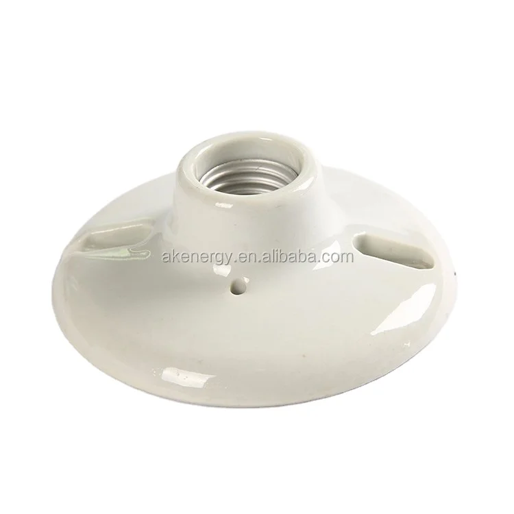 porcelain ceramic iron screw lamp holder switch, e27 light bulb holder