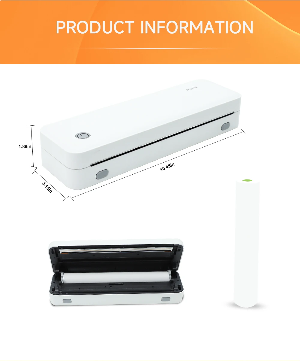 A4 Portable Mini Thermal Bluetooth Wireless Printer Small Travel Document & Photo Printer