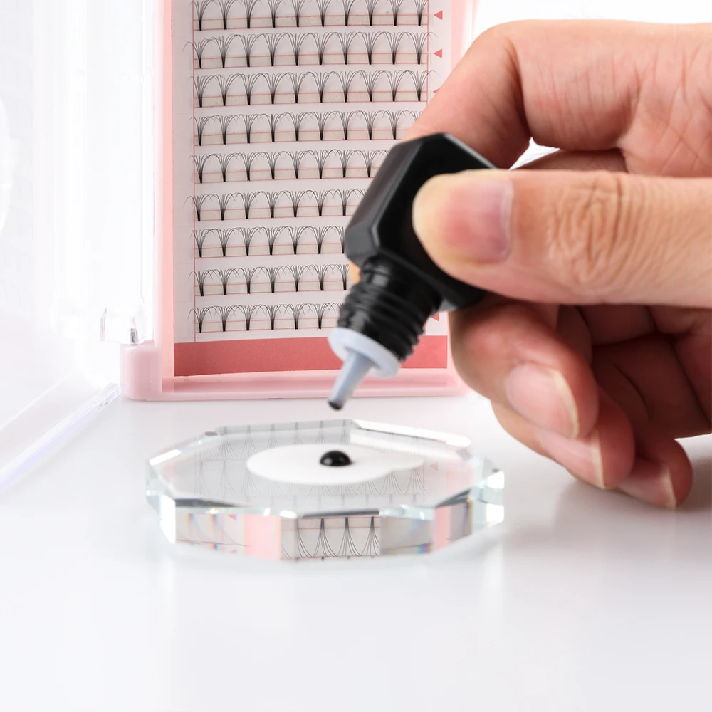 Eyelash Holder Pink Jade Stone Glue Adhesive Holder For Eyelash Extension Kit Tools