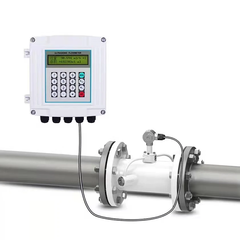 China Wall Mount Pipe Ultrasonic Water Flow Meter Sensor