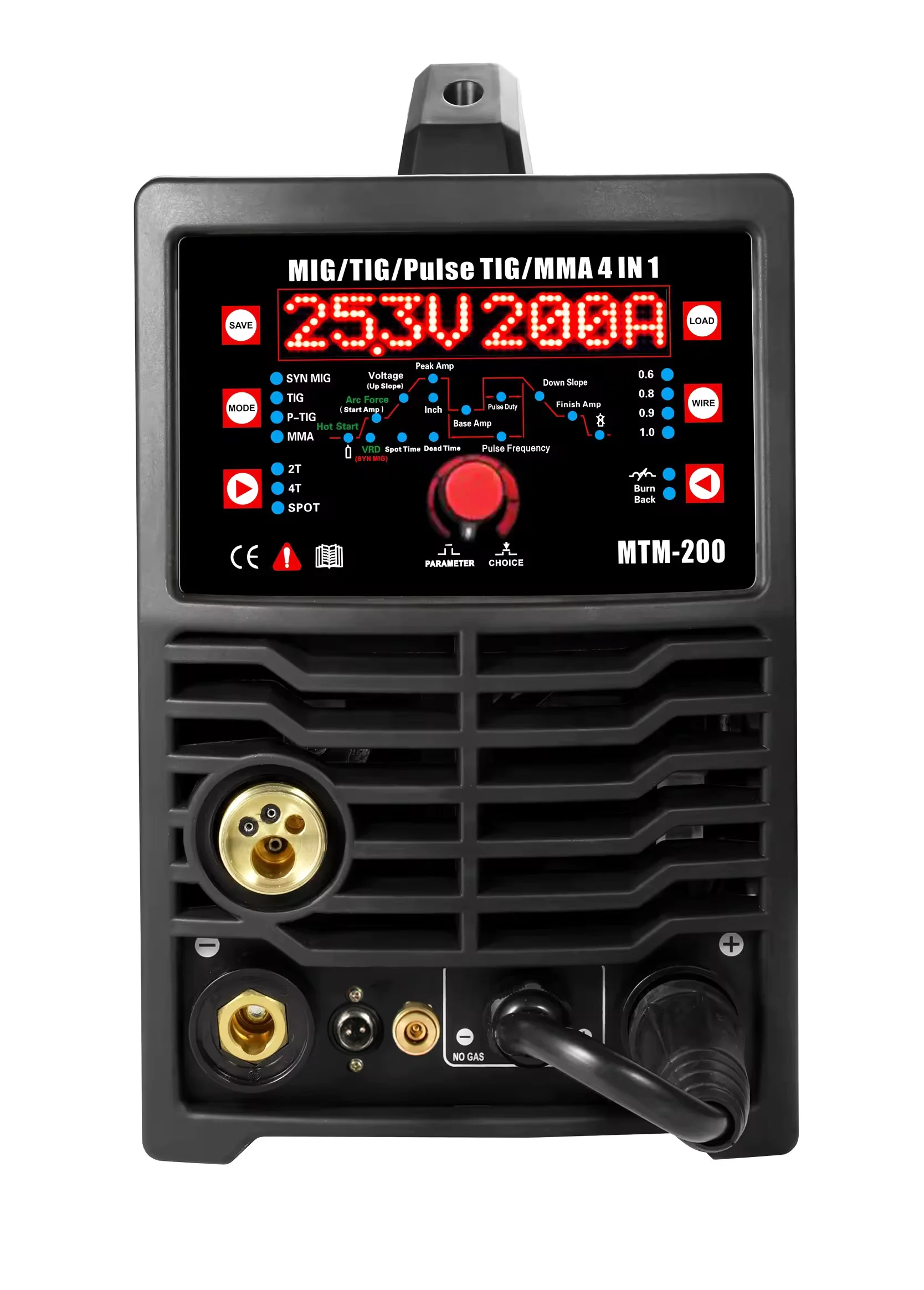 4 в 1 Многофункциональный сварочный аппарат MCU MIG/TIG/Pulse TIG/MMA MTM-200 дуговой сварки SYN MIG HF TIG