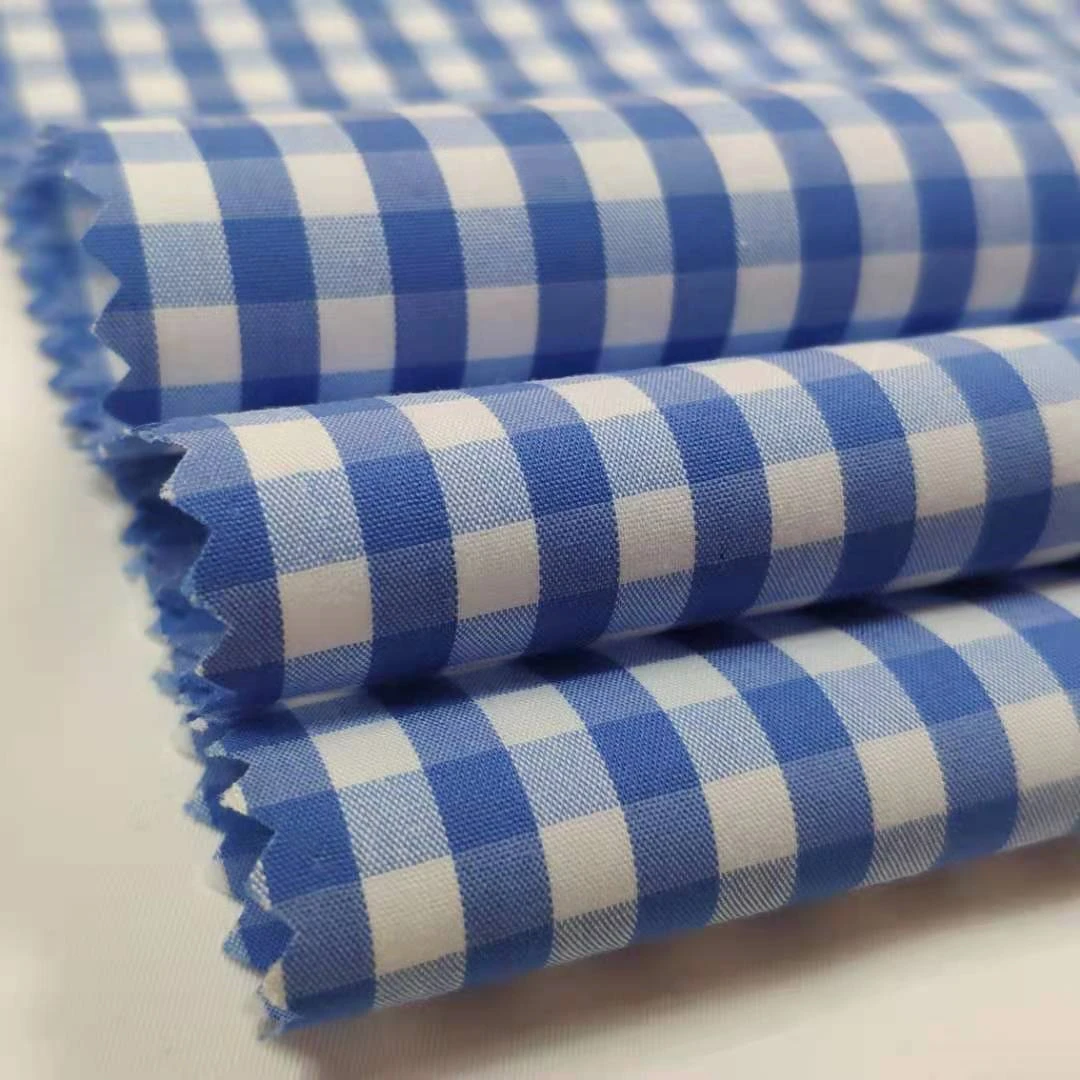 Promotional Top Quality Soft Cotton / Nylon Stretch Check Shirt Yarn Dyed Fabric