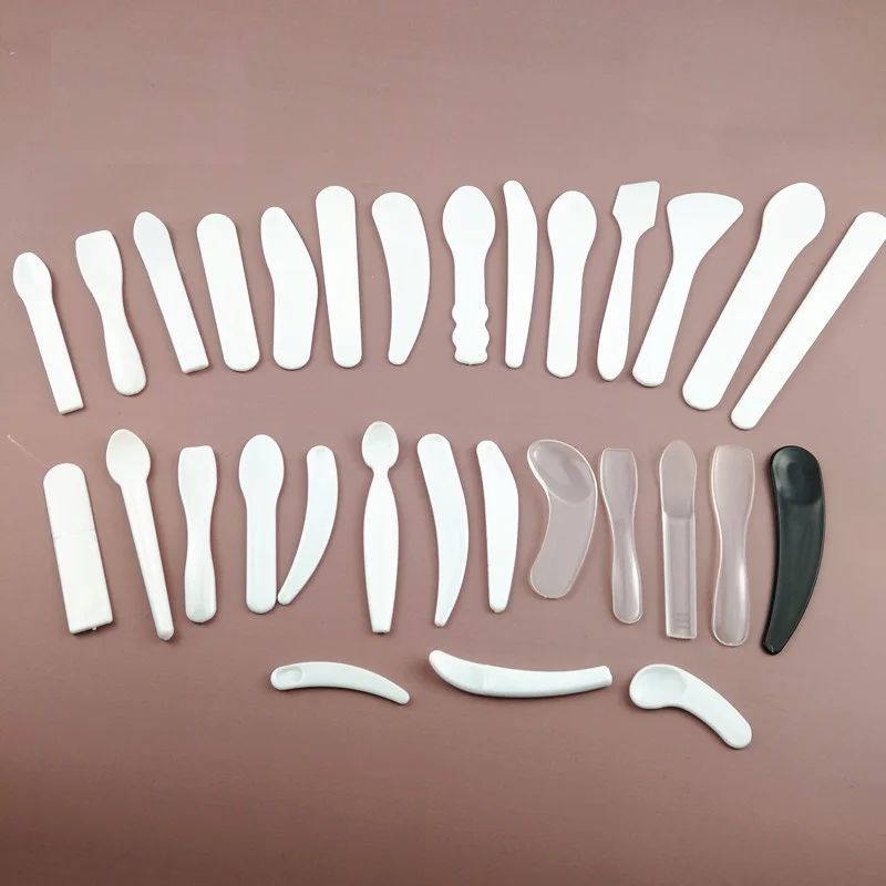 
tools plastic eye facial cream stick scoop spoon white black spatula scoop for cosmetic