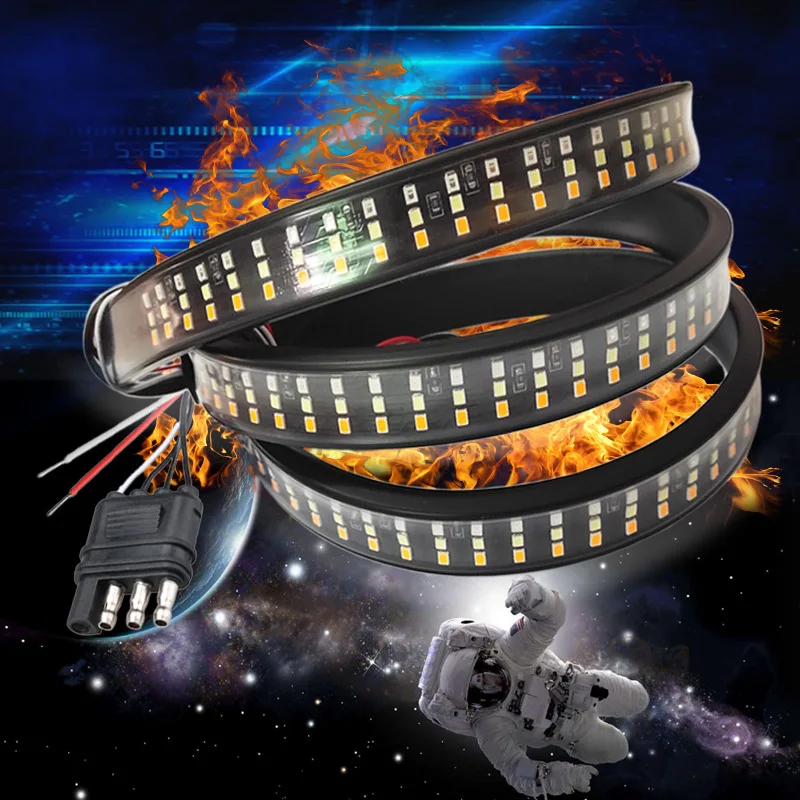 A8 Tail light New Style 60 inch 3 Row Slim LED 12V 24V Flexible Curved Barra Led Bar 4x4 Pick up Truck Car Offroad Led Light Bar