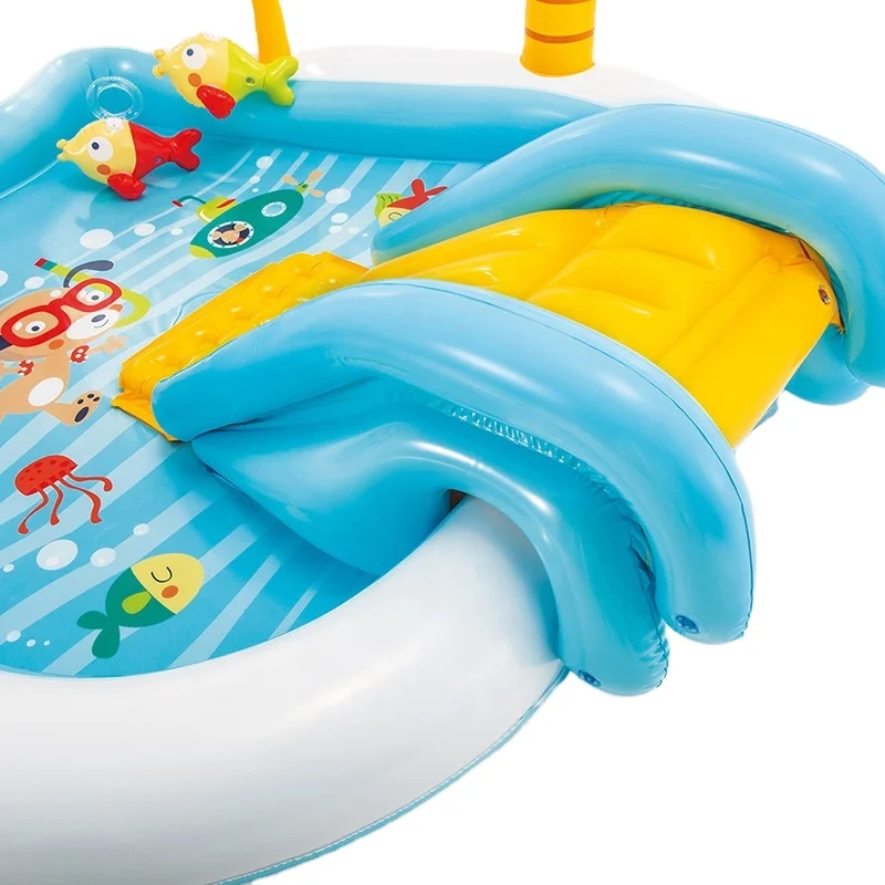 
INTEX57162 Durable thick PVC inflatable Coconut tree With slide pool for summer outdoor foldable water pool 