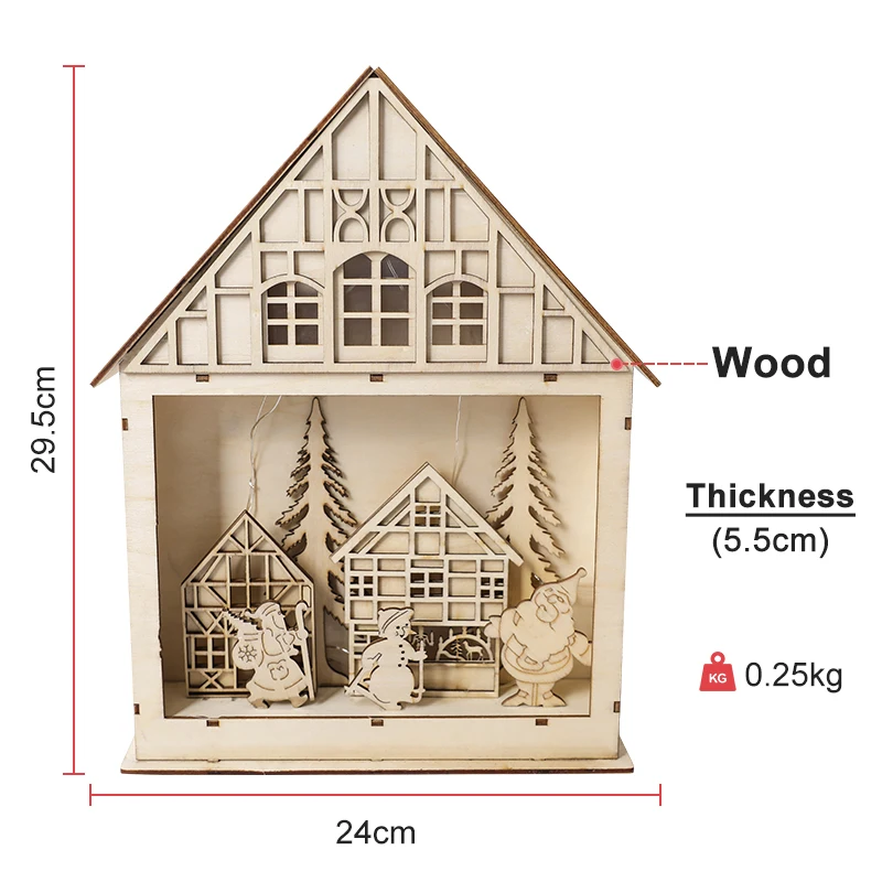 high quality small houses Christmas decorations small night lights Christmas  ornaments