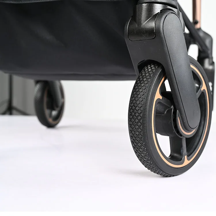 one-piece cast aluminum frame Folding baby carriage 3 in 1 Stroller Baby with carry basket