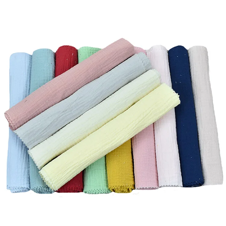 Чесаный хлопок двойной шелковый креп полосатая ткань хлопок стирка, зеленые, синие, желтые ткани для мальчиков и девочек, стеганая детское одеяло