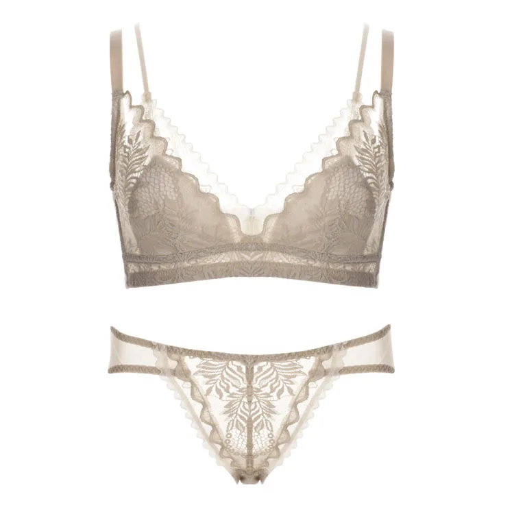 New big size  ultra-thin cup bra sexy lace beauty back non-trace underwear lady without rims bra