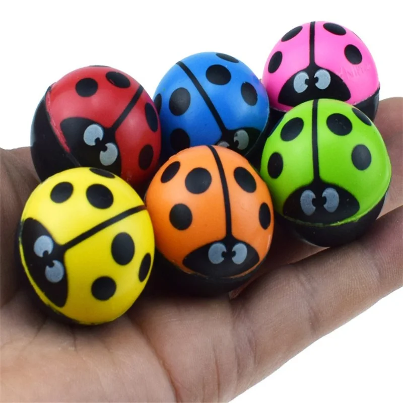 Diameter 3cm bouncing ball small mini toys for vending machine ladybug bouncy ball