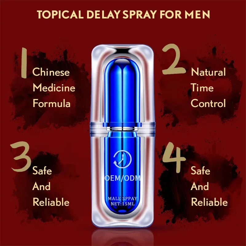 15ml Adult Sex Time Long Lasting Spray for Men OEM/ODM Natural Ingredients Vitamin Whitening Feature Private Label Logo Aging