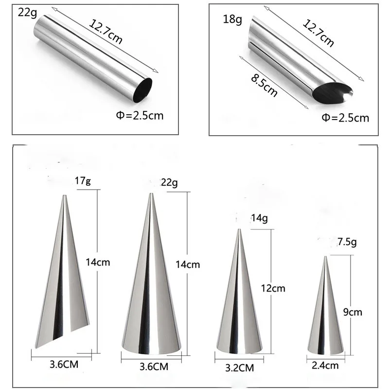 6pcs Spiral Croissants Molds Cream Horn Mould Pastry Mold Cookie Dessert Kitchen Baking Tool for Bread Ice Cream Holder