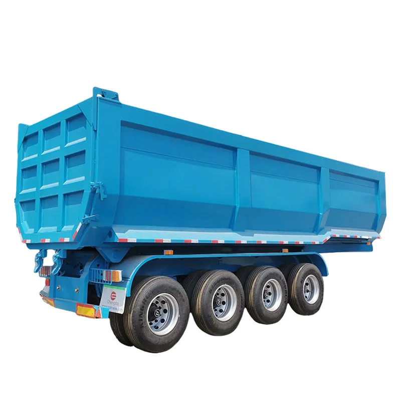 Chengda Brand Blue Color Transportation Tipper Truck U Shape Trailer  4 axle Dump Trailer For Sale