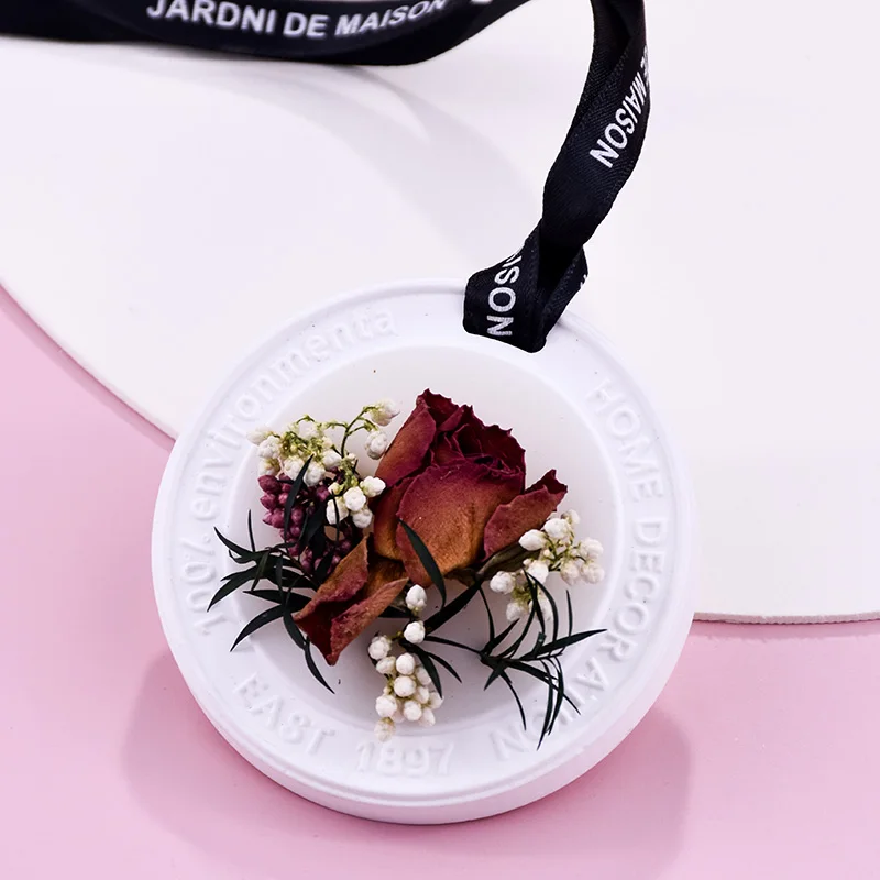 Luxury Handmade Air Freshener Round Fragrance Dried Flower Aromatherapy Scented Candle Wax Tablet