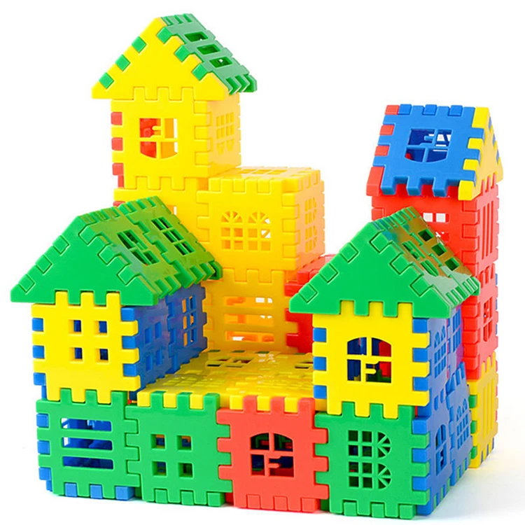 Newest product and wonderful style light and flaky plastic building blocks in house building blocks