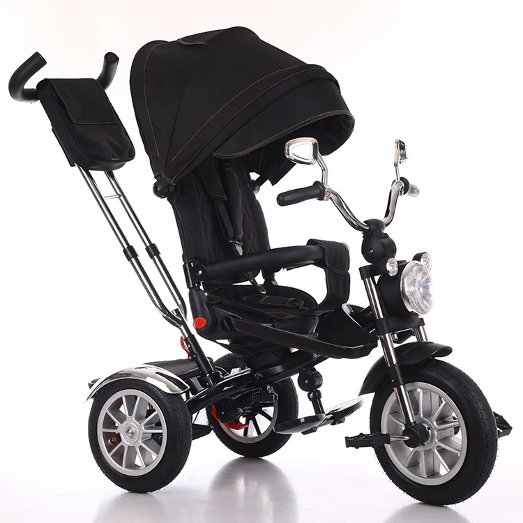 2022  New air tyre tricycle rotatable seat kids trike factory hot selling tricycle model with music with light factory price