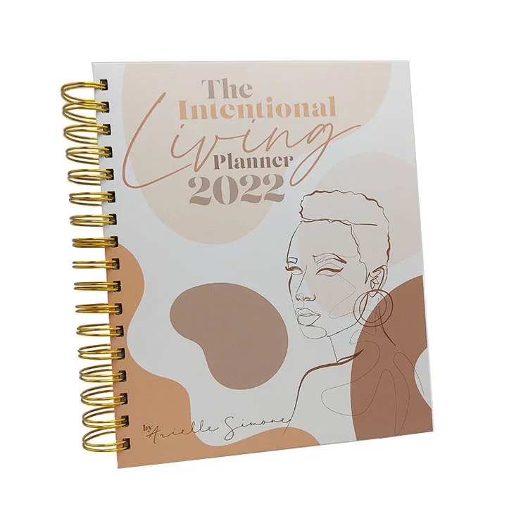 Custom 2023 2024 Spiral Weekly Monthly Manifestation Goal Diary Journal Planner 7*9 Inch Printed