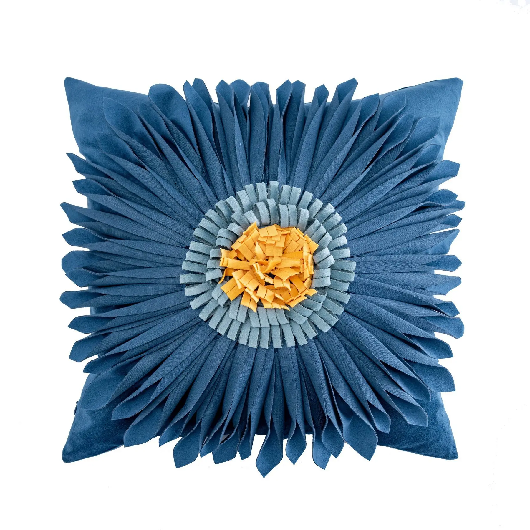 Pink white Flower Princess 3D printed hand made embroid Sunflower Throw Pillow Cover