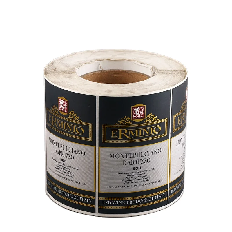 Label Waterproof Beverage Adhesive Sticker Gold Free Design Custom Luxury Datang Custom Size Accepted 1000pcs Offest Printing