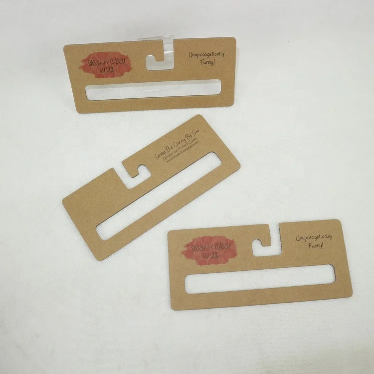 Custom Clothes Brand Name Logo Printing Recycled Kraft Paper Cardboard Coat Bib Hanger for Packaging