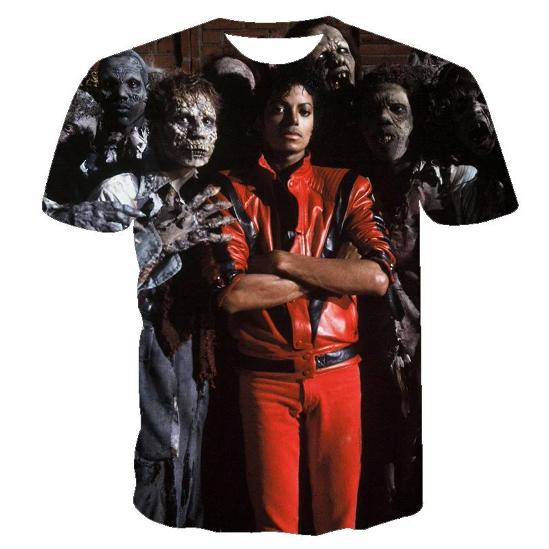 Rapper Michael Jackson Printed Hip Hop 3D T-shirt Men/Women 2022 Summer New Fashion Casual King Of Pop Print Casual Cool Shirts