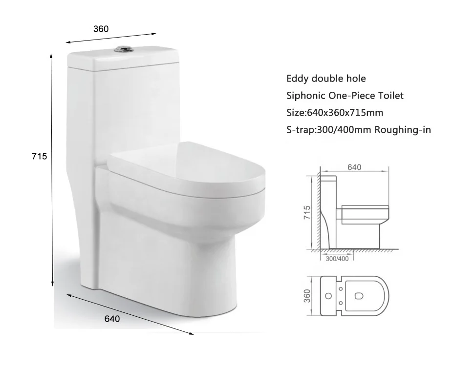 chaozhou Bathroom equipment Ceramic one Piece WC Toilet